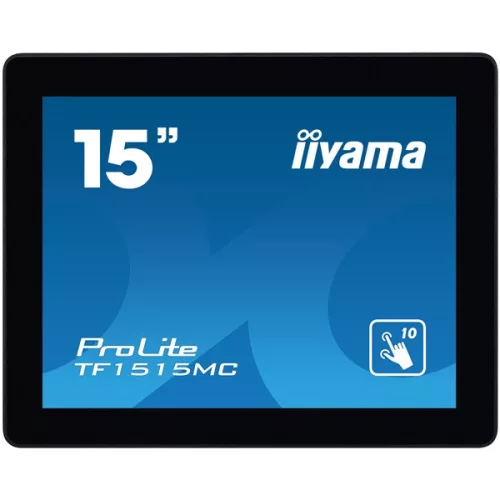 iiyama touch monitor, 15", 1024x768, 4:3 315cd, 8ms, 800:1,VGA/HDMI/DP, Open frame, TF1515MC