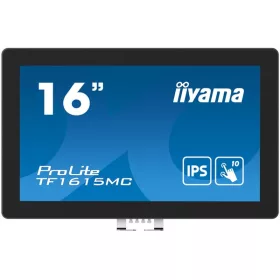   iiyama touch monitor, 15,6", 1920 x 1080, 16:9, 450cd, 25ms, 1000:1, VGA/HDMI/DP TF1615MC-B1