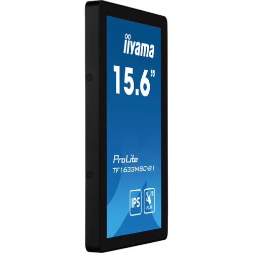 iiyama touch monitor, 15,6", 1920 x 1080, 16:9, 450cd, 5ms, 1000:1, HDMI/DP TF1633MSC-B1