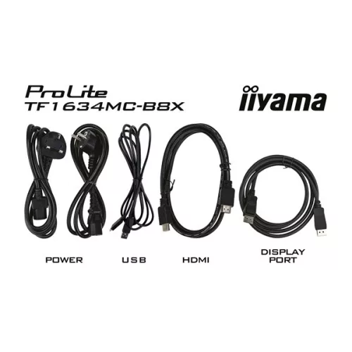 iiyama touch monitor, 15,6", 1920x1080, 16:9, 405cd, 28ms, 700:1,VGA/HDMI/DP, open frame, TF1634MC