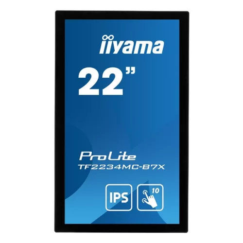 iiyama touch monitor, 21,5", 1920x1080, 16:9, 305cd, 8ms, 1000:1,VGA/HDMI/DP, Open frame, TF2234MC