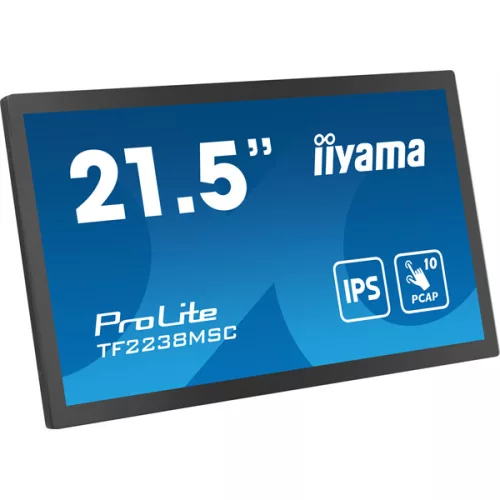 IIYAMA 21,5" Bonded PCAP Bezel Free 10P Touch with Anti-Fingerprint coating, 1920x1080, IPS panel, DisplayPort, HDMI, 525cd/m² (with touch), Gloves and Waterproof mode, Palm Rejection, USB Tou...