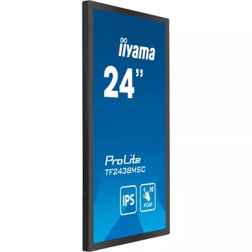 iiyama touch monitor, 23,8", 1920 x 1080, 16:9, 600cd, 5ms, 1000:1, HDMI/DP/USBx2 TF2438MSC-B1