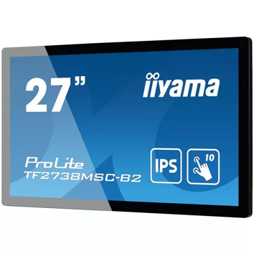 IIYAMA 16/7 touch IPS monitor 27" TF2738MSC-B2, 1920x1080, 16:9, 500cd/m2, 5ms, DVI/HDMI/DP/HDCP, Pivot, hangszóró