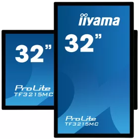   iiyama 24/7 touch monitor, 31,5", 1920 x 1080, 16:9, 500cd, 8ms, 3000:1, VGA/HDMI/DP TF3215MC-B2