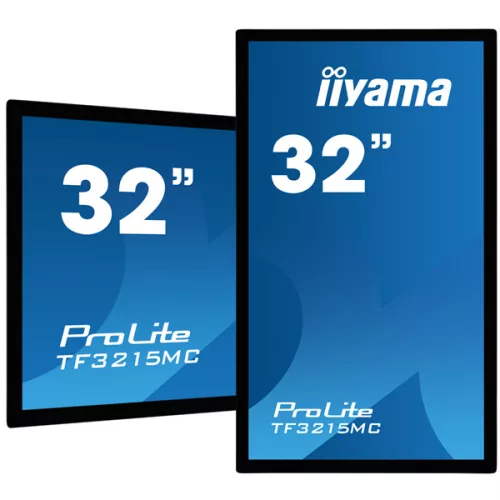 iiyama 24/7 touch monitor, 31,5", 1920 x 1080, 16:9, 500cd, 8ms, 3000:1, VGA/HDMI/DP TF3215MC-B2
