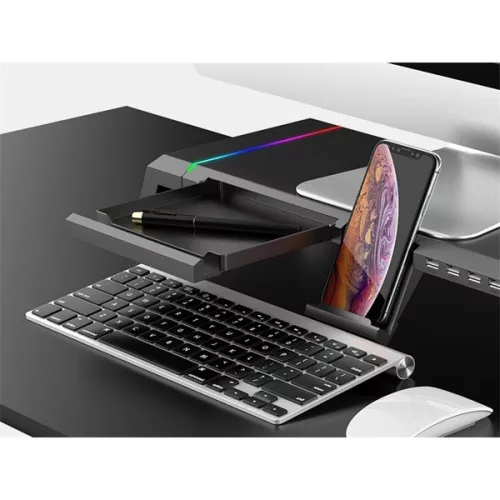 Conceptronic Monitor állvány - THORNE01B (állítható RGB, 4x