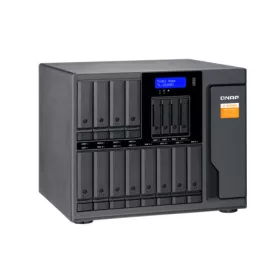   QNAP 16-bay desktop SATA JBOD expansion unit with a QXP-1600eS PCIe SATA host card an