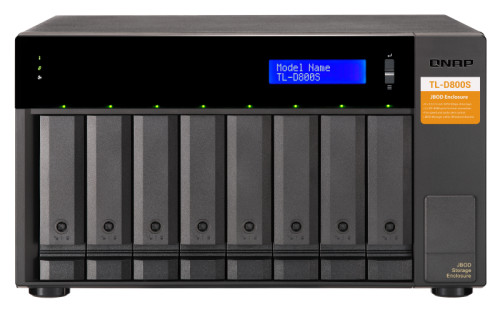 QNAP 8-bay desktop SATA JBOD expansion unit with a QXP-800eS-A1164 PCIe SATA host car