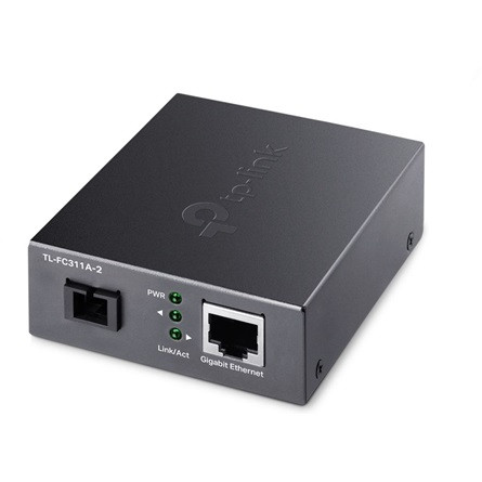 TP-Link TL-FC311A-2 WDM optikai SC Duplex - Ethernet 1Gb/s F/F média konverter fekete 2km