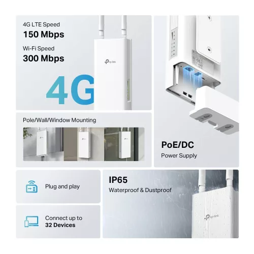 TP-LINK TL-MR100-Outdoor 4G 300 Mbps Wi-Fi Outdoor Router