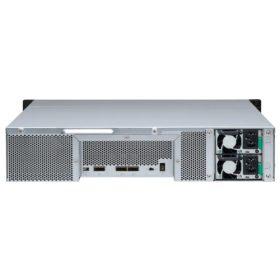   QNAP 12-bay 2U rackmount SATA JBOD expansion unit, redundant PSU, with a QXP-1600eS P