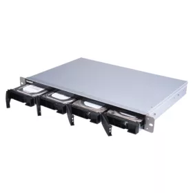   QNAP 4-bay 1U rackmount SATA JBOD expansion unit with a QXP-400eS-A1164 PCIe SATA hos