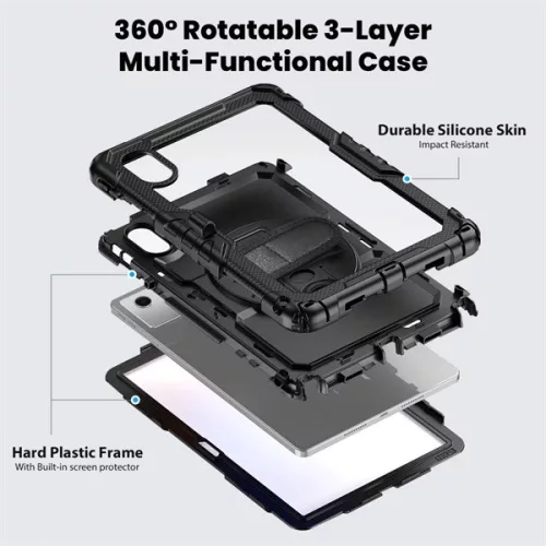 DEVIA Tech-Protect Solid ütésálló tok - Lenovo TB-336 Idea Tab (K11 Gen 2) kijelzővédővel - fekete - ECO