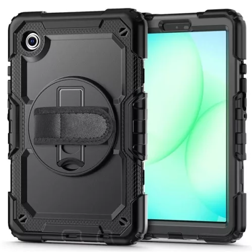 DEVIA Tech-Protect Solid ütésálló tok Galaxy Tab A9/A11 8,7" kijelzővédővel - fekete - ECO