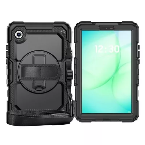 DEVIA Tech-Protect Solid ütésálló tok Galaxy Tab A9/A11 8,7" kijelzővédővel - fekete - ECO