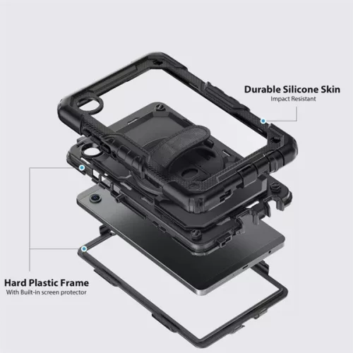 DEVIA Tech-Protect Solid ütésálló tok Galaxy Tab A9/A11 8,7" kijelzővédővel - fekete - ECO