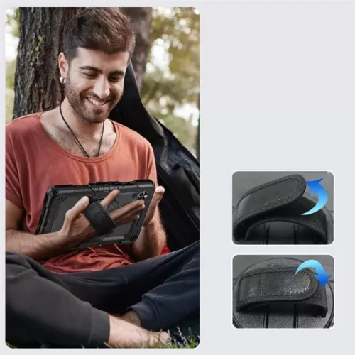 DEVIA Tech-Protect Solid ütésálló tok Galaxy Tab A9/A11 8,7" kijelzővédővel - fekete - ECO