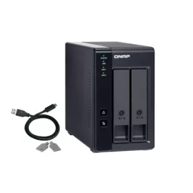  QNAP 2-bay 3.5" SATA HDD USB 3.1 Gen2 10Gbps type-C hardware RAID external enclosure.