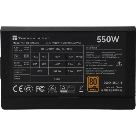 Thermalright TB-550S ATX desktop tápegység 550W 80+ Bronze BOX