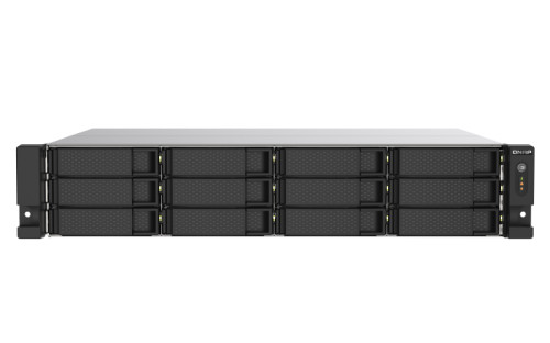 QNAP 12-bay rackmount NAS, AMD Ryzen V1000 series V1500B 4C/8T 2.2GHz, 8GB DDR4 RAM (