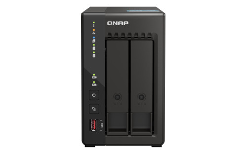 QNAP 2-bay desktop NAS, Intel Celeron J6412 4C 2.0GHz, burst 2.6GHz, onboard 8GB RAM,