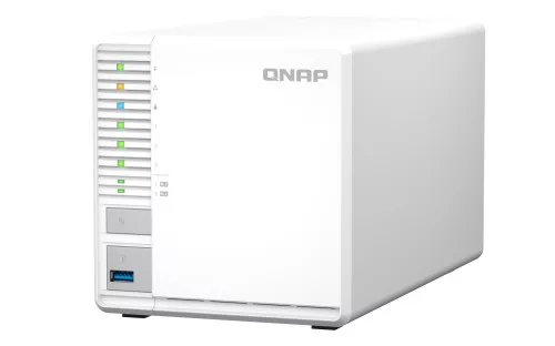 QNAP 3-Bay desktop NAS, Intel® Celeron® N5105/N5095 quad-core, 8 GB onboard not expan