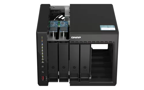 QNAP 4-bay desktop NAS, Intel Celeron J6412 4C 2.0GHz, burst 2.6GHz, onboard 8GB RAM,