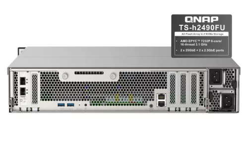 Qnap 24-Bay all-flash NAS, NVMe Gen3 x4, AMD EPYC 7302P 3.0GHz, 256GB RDIMM ECCC