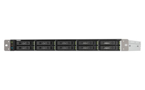 QNAP 1U 10-bay all flash NAS, U.2/U.3 NVMe PCIe Gen4 x4 and SATA 6Gbps bays, AMD EPYC