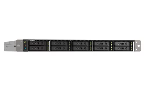 QNAP 1U 10-bay all flash NAS, U.2/U.3 NVMe PCIe Gen4 x4 and SATA 6Gbps bays, AMD EPYC