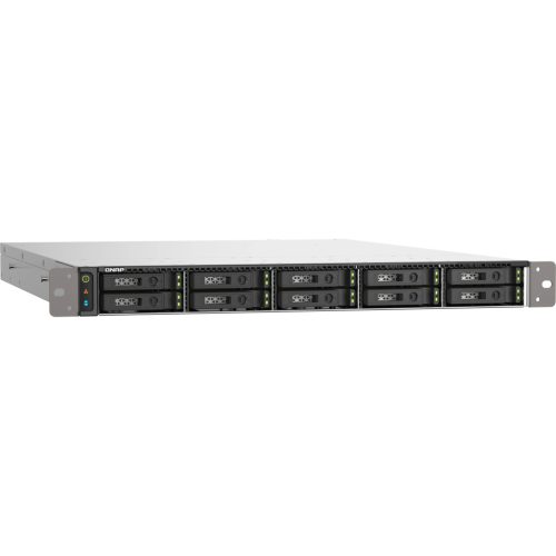 QNAP 1U 10-bay all flash NAS, U.2/U.3 NVMe PCIe Gen4 x4 and SATA 6Gbps bays, AMD EPYC