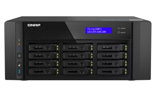 QNAP 12-Bay U.2 NVMe PCIe Gen4 x4 all-flash desktop NAS, AMD EPYC 8-core 7232P up to