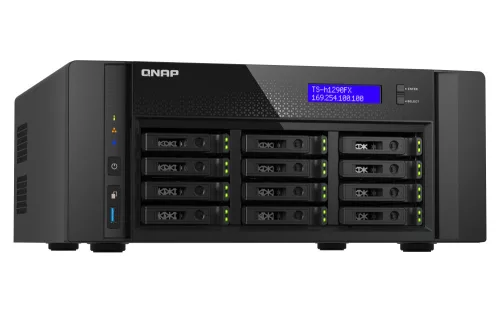 QNAP 12-Bay U.2 NVMe PCIe Gen4 x4 all-flash desktop NAS, AMD EPYC 8-core 7232P up to