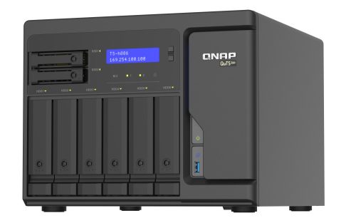 QNAP 8-Bay QuTS hero NAS, built-in 2 M.2 NVMe Gen3 x4 port, SATA 6G, Xeon D-1602 2.5G