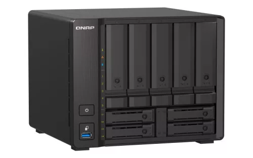 QNAP NAS 9 fiókos TS-h973AX-32G AMD Ryzen 4x2,2GHz, 2x16GB RAM, 2x2.5G/1G/100M, 1x10GBASE-T (10G/5G/2.5G/1G/100M)