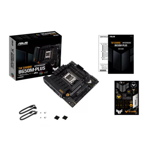 Asus Alaplap - AMD TUF GAMING B650M-PLUS AM5 (B650, Micro-ATX, 4xDDR5 6400+MHz, 4xSATA3, 2x M.2, HDMI+DP)