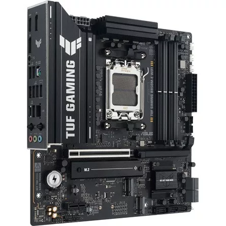 Asus Alaplap - AMD TUF GAMING B850M-E WIFI AM5 (B850, MicroATX, 4xDDR5 8000+MHz, 4xSATA3, 3x M.2, HDMI+2xDP)
