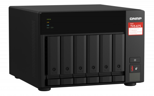 QNAP 6-bay NAS, Zhaoxin KX-U6580 8C/8T 2.5GHz, 8GB DDR4 RAM (2 x SODIMM slots, max. 6