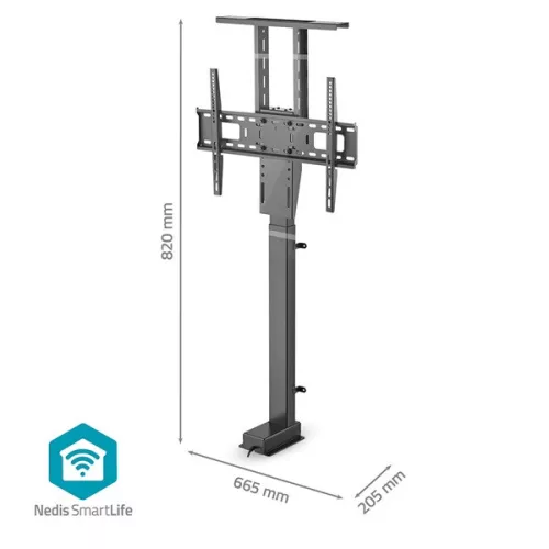 Nedis TVSM5840BK 37-80" LCD TV/Monitor motoros állvány (tartó konzol), állítható magasság 79 - 184 cm, Smart Wi-Fi, 60kg