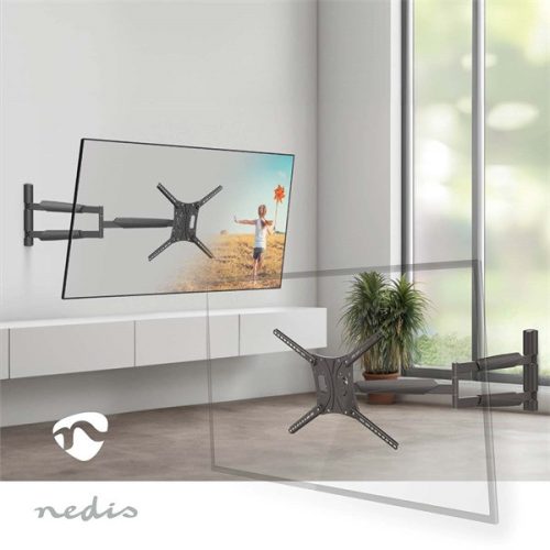 Nedis TVWM1790BK 13"-86"  LCD TV / monitor fali tartókonzol, maximum 60 kg, forgatható dönthető, 3 forgáspont
