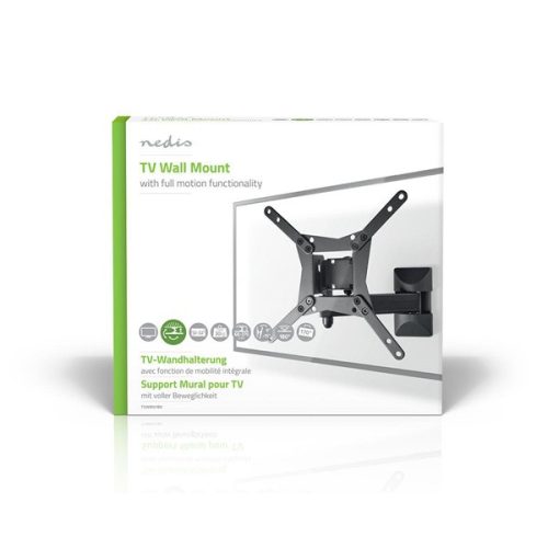 Nedis TVWM31BK 10 - 32 "  LCD TV / monitor fali tartó konzol, dönthető, forgatható, faltáv: 68 -370mm, 30kg