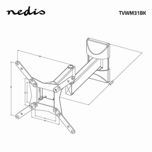 Nedis TVWM31BK 10 - 32 "  LCD TV / monitor fali tartó konzol, dönthető, forgatható, faltáv: 68 -370mm, 30kg