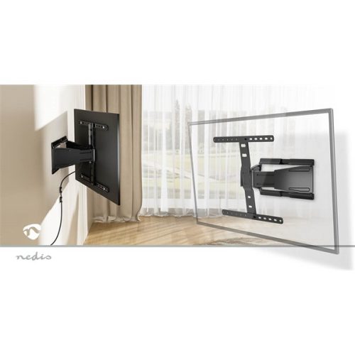 Nedis TVWM5560BK 43"- 90" LCD TV / monitor fali tartókonzol, maximum 50 kg, forgatható / dönthető, 2 forgáspont