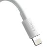 Baseus Simple Wisdom USB Type-A – iPhone, 2.4A gyorstöltő adatkábel készlet, 1.5m, fehér