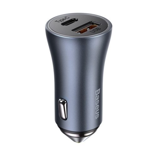 Baseus CHG Baseus Golden Contactor Pro Dual Quick Car Charger U+C 40W autós gyorstöltő, szürke