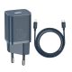 BASEUS SUPER SI hálózati töltő Type-C aljzat 20W, PD gyorstöltő + Type-C - lightning kábel, SÖTÉTKÉK