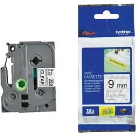   Brother TZe121 9mm áttetsző alapon fekete festékszalag fekete