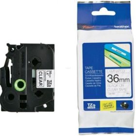   Brother TZe- 161 36mm 8m laminált Black on Clear hőpapír tekercs fekete