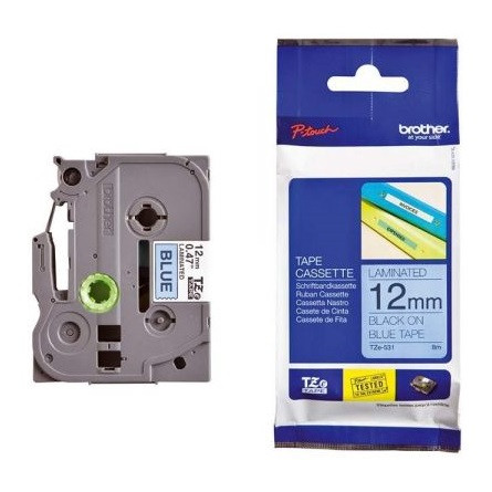 Brother TZE531 12mm kék alapon fekete festékszalag kék-fekete